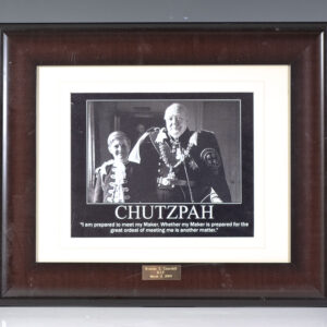 Winston S. Churchill Framed Epitaph.