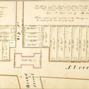 Early American Wall Street Survey Map.