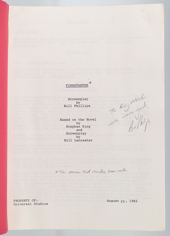 Firestarter Screenplay.