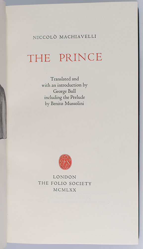 Nicholas Machiavel’s Prince.