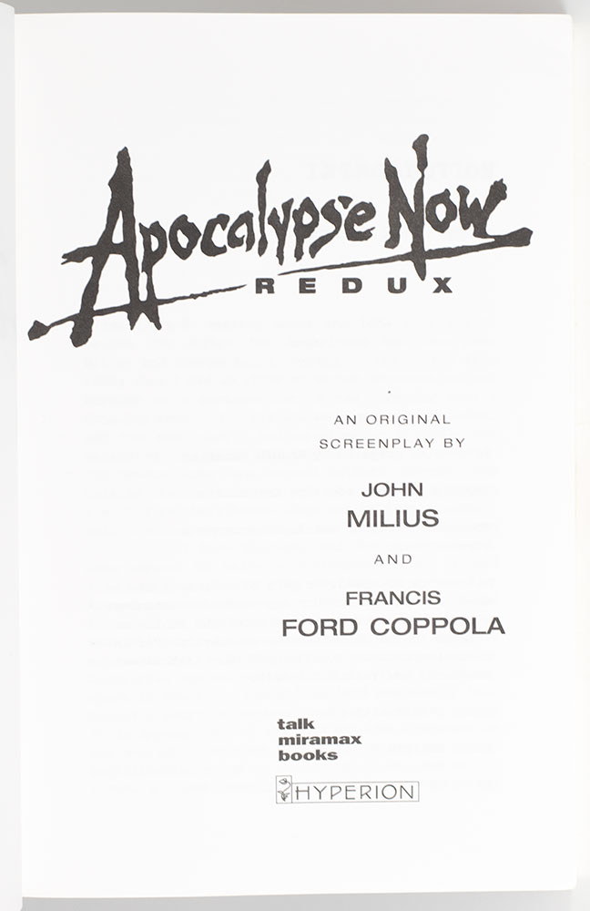 Apocalypse Now Redux: An Original Screenplay.