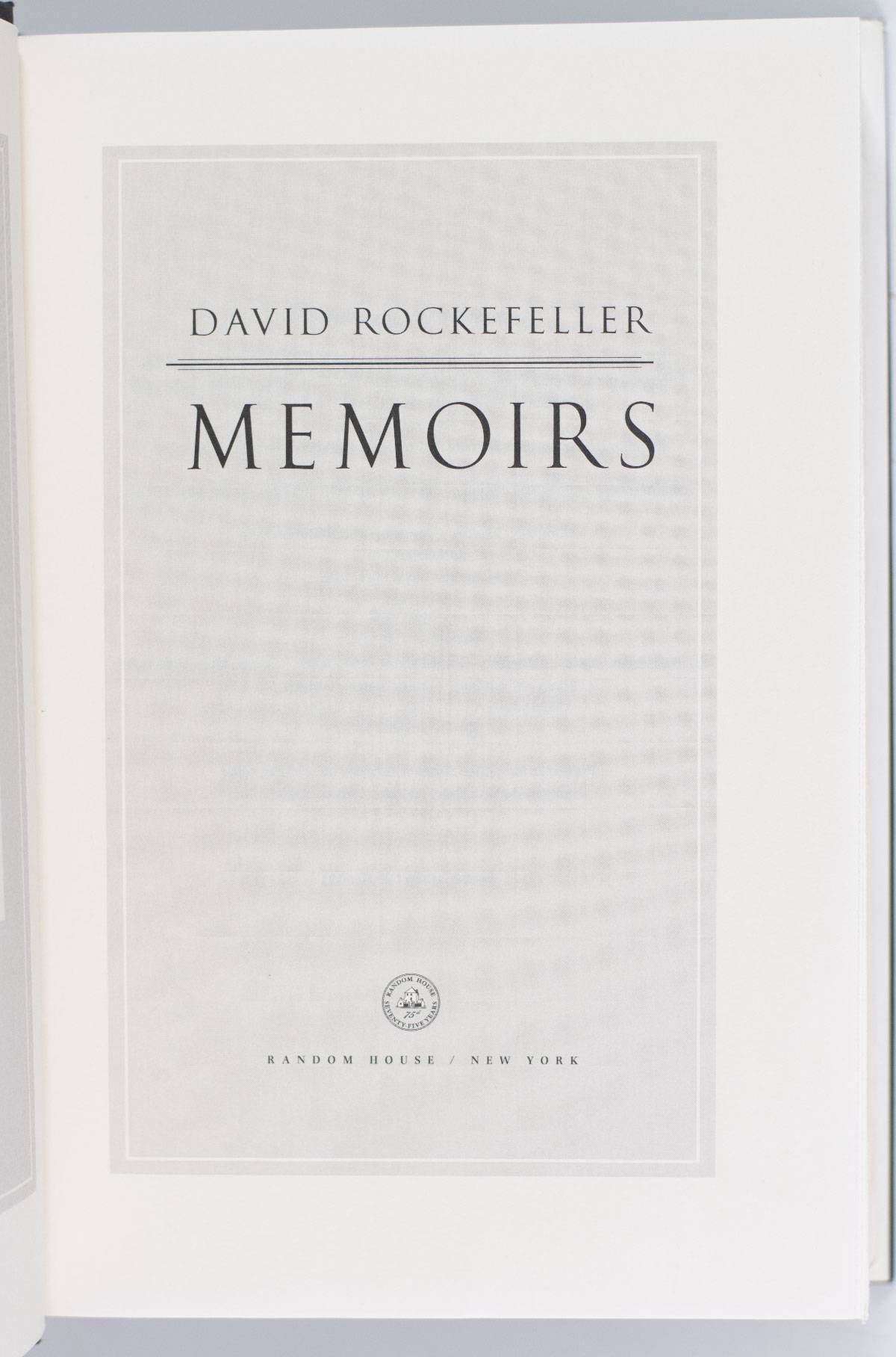 Memoirs.