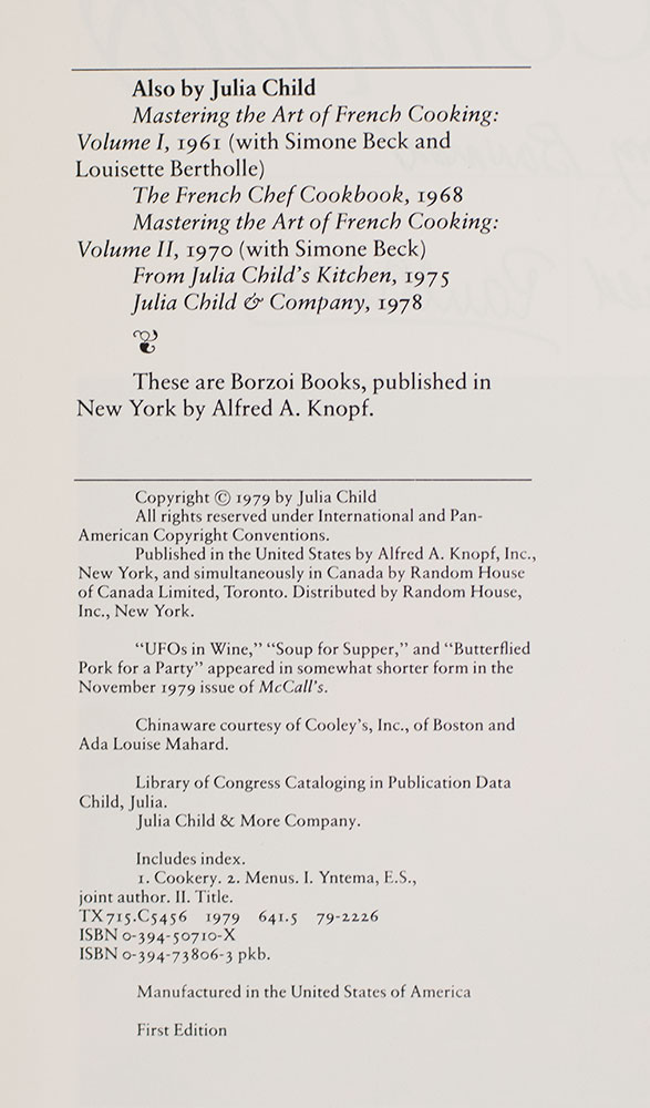 Julia Child & More Company.