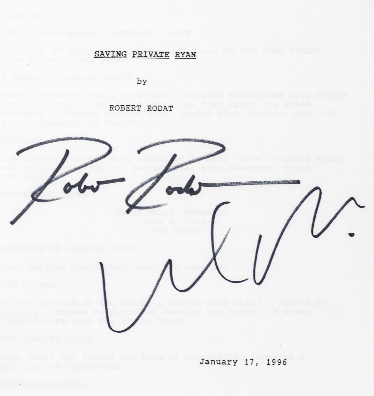 Saving Private Ryan: Original Shooting Script.