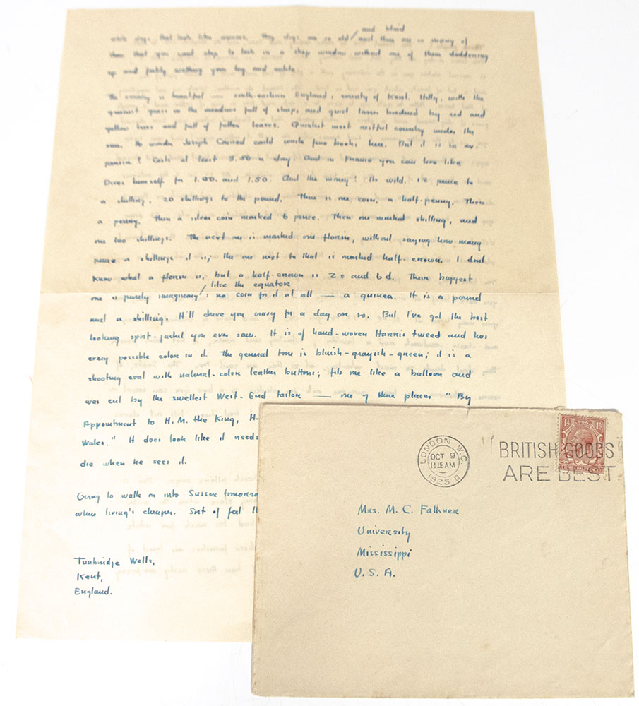 William Faulkner Autographed Signed Letters.