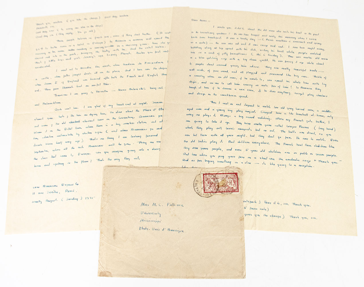 William Faulkner Autographed Signed Letters.