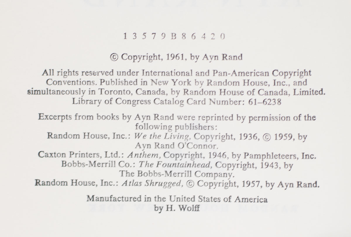 For the New Intellectual: The Philosophy of Ayn Rand.