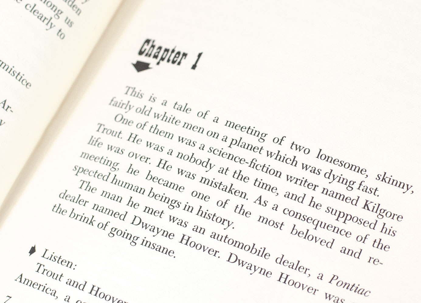 Breakfast of Champions or Goodbye, Blue Monday.