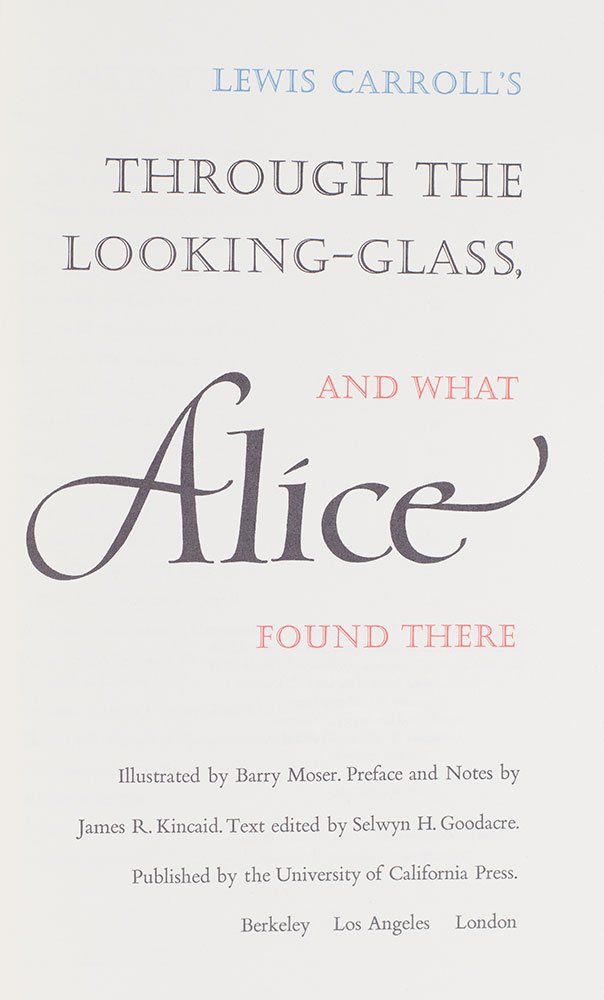 Lewis Carroll's Through the Looking-Glass, and What Alice Found There.
