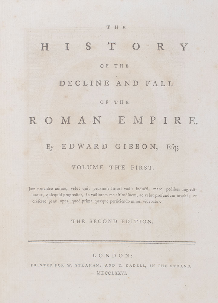 The History of the Decline and Fall of the Roman Empire.