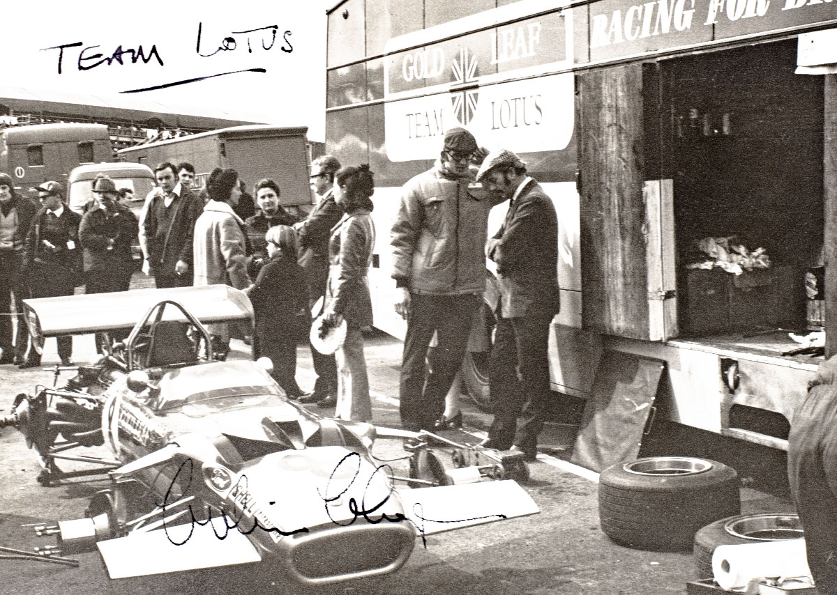 Colin Chapman Signed Lotus Photograph.