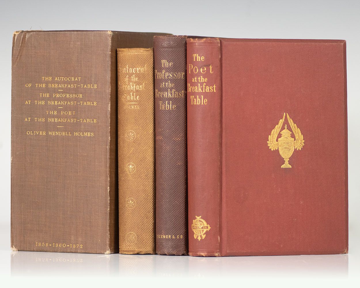 The Autocrat of the Breakfast-Table; The Professor at the Breakfast-Table; and The Poet at the Breakfast-Table.