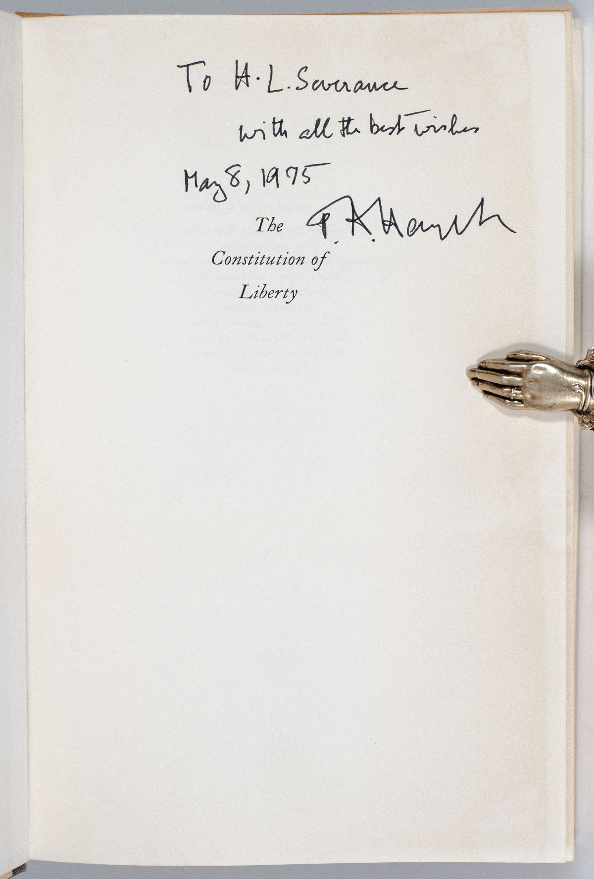 The Constitution of Liberty.