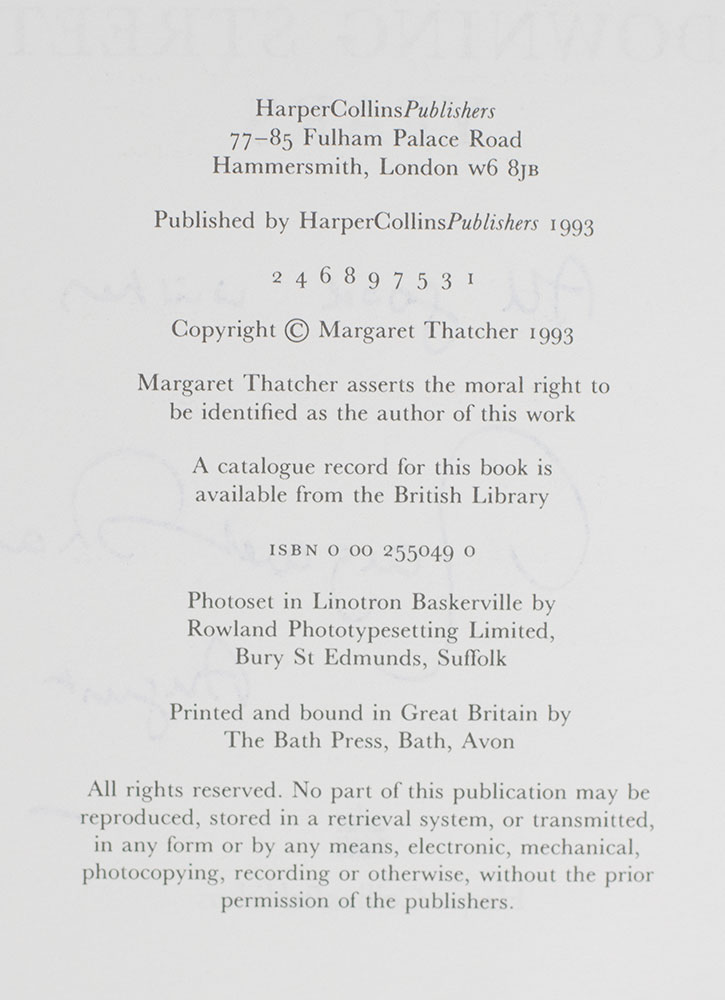 The Downing Street Years.