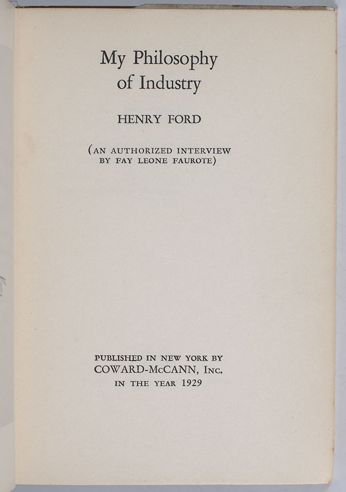 My Philosophy of Industry.