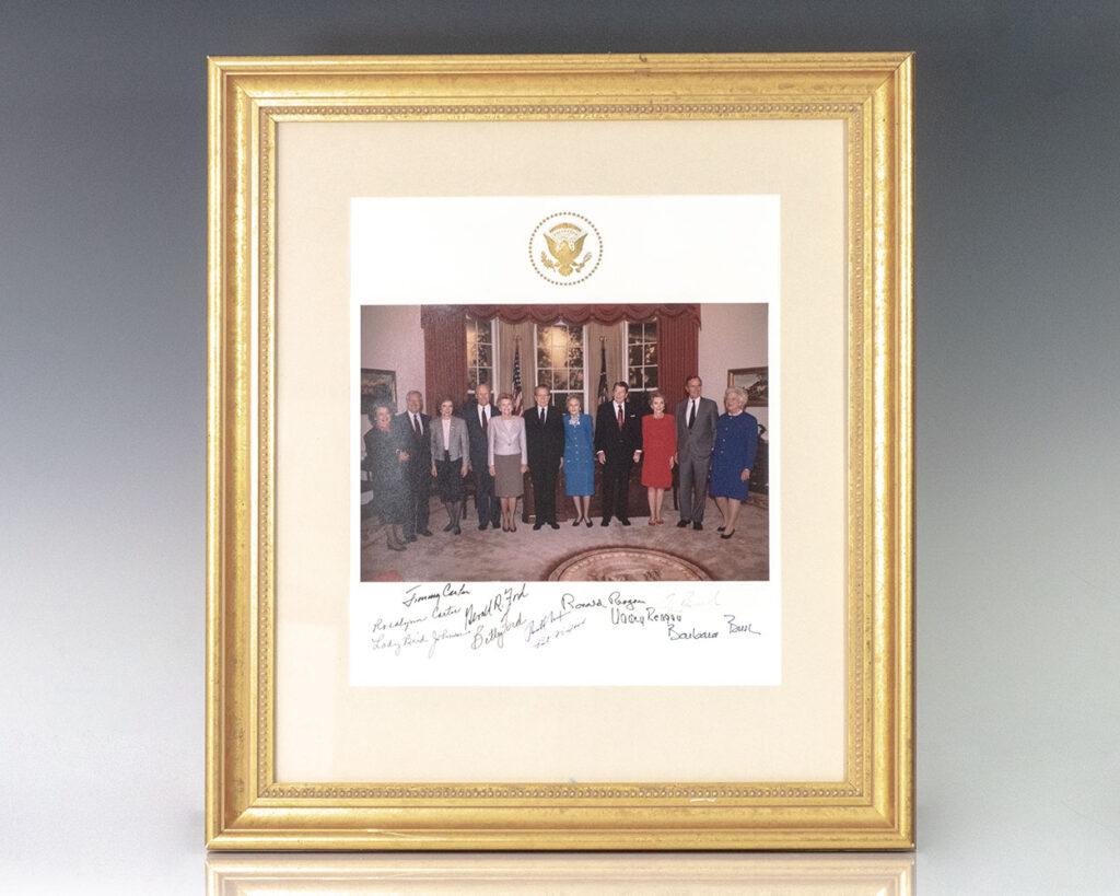 Five Presidents and Six First Ladies Signed Photograph.