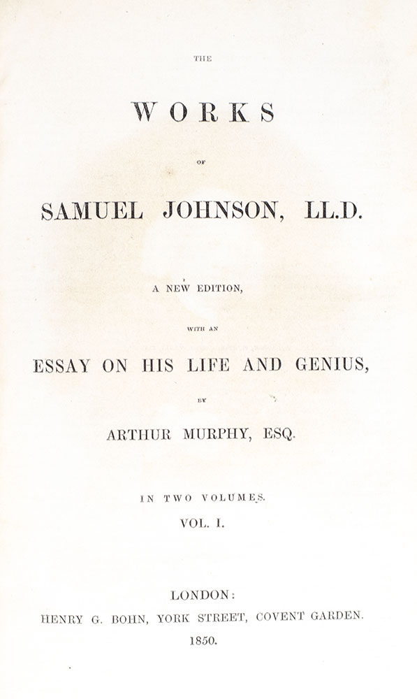 The Works of Samuel Johnson.