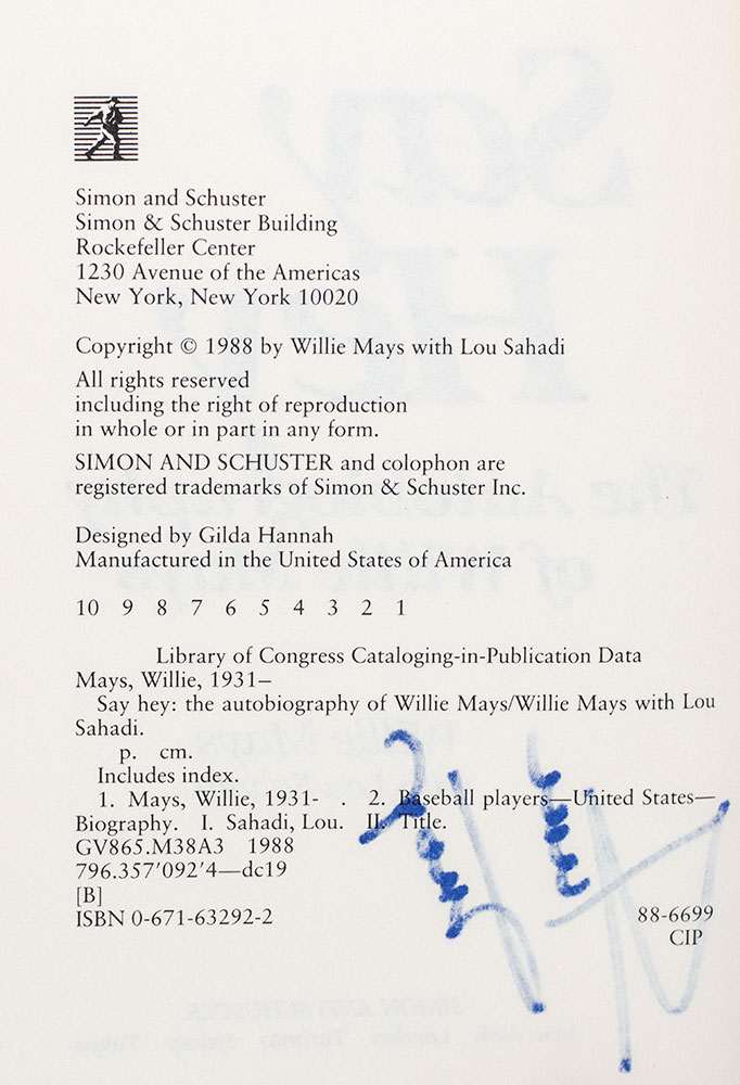 Say Hey: The Autobiography of Willie Mays.