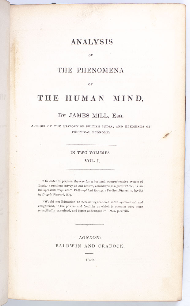 Analysis of the Phenomena of the Human Mind.