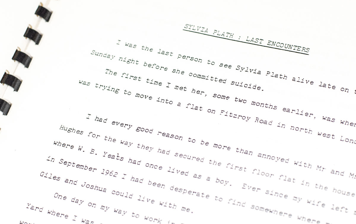 Sylvia Plath: Last Encounters.