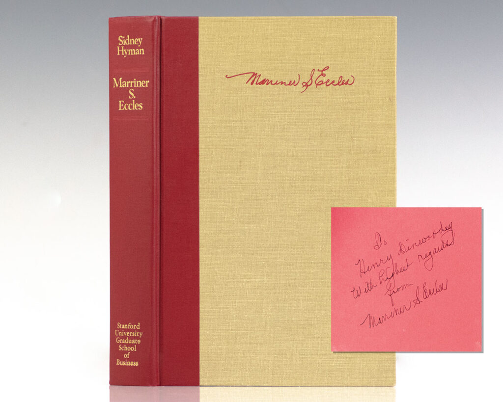 Marriner S. Eccles: Private Entrepreneur and Public Servant.