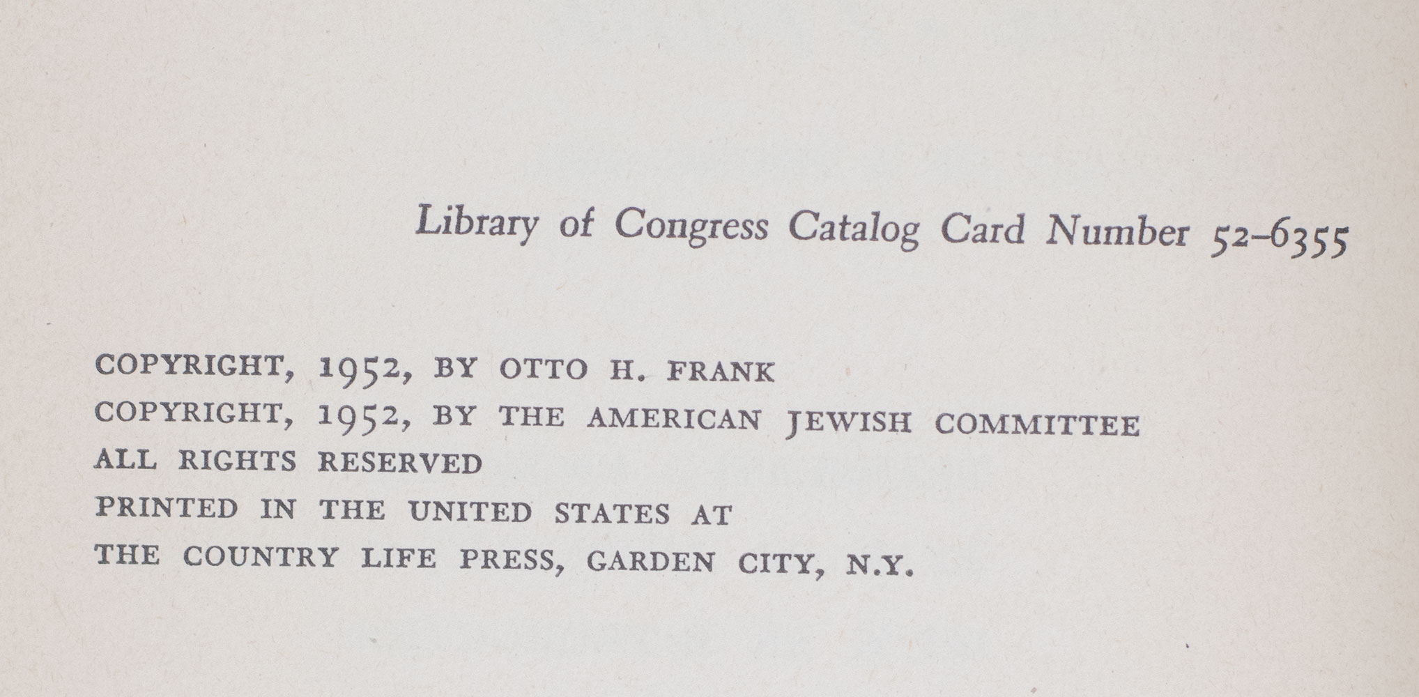 Anne Frank: The Diary of a Young Girl.