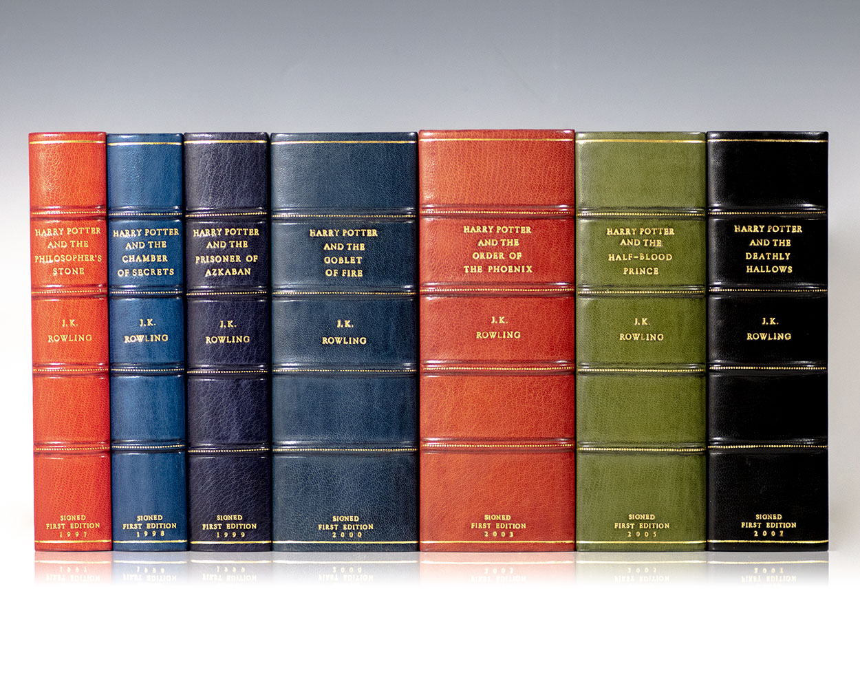 Harry Potter Series. Harry Potter and the Philosopher's Stone, Chamber of Secrets, Prisoner of Azkaban, Goblet of Fire, Order of the Phoenix, The Half-Blood Prince, and The Deathly Hallows.