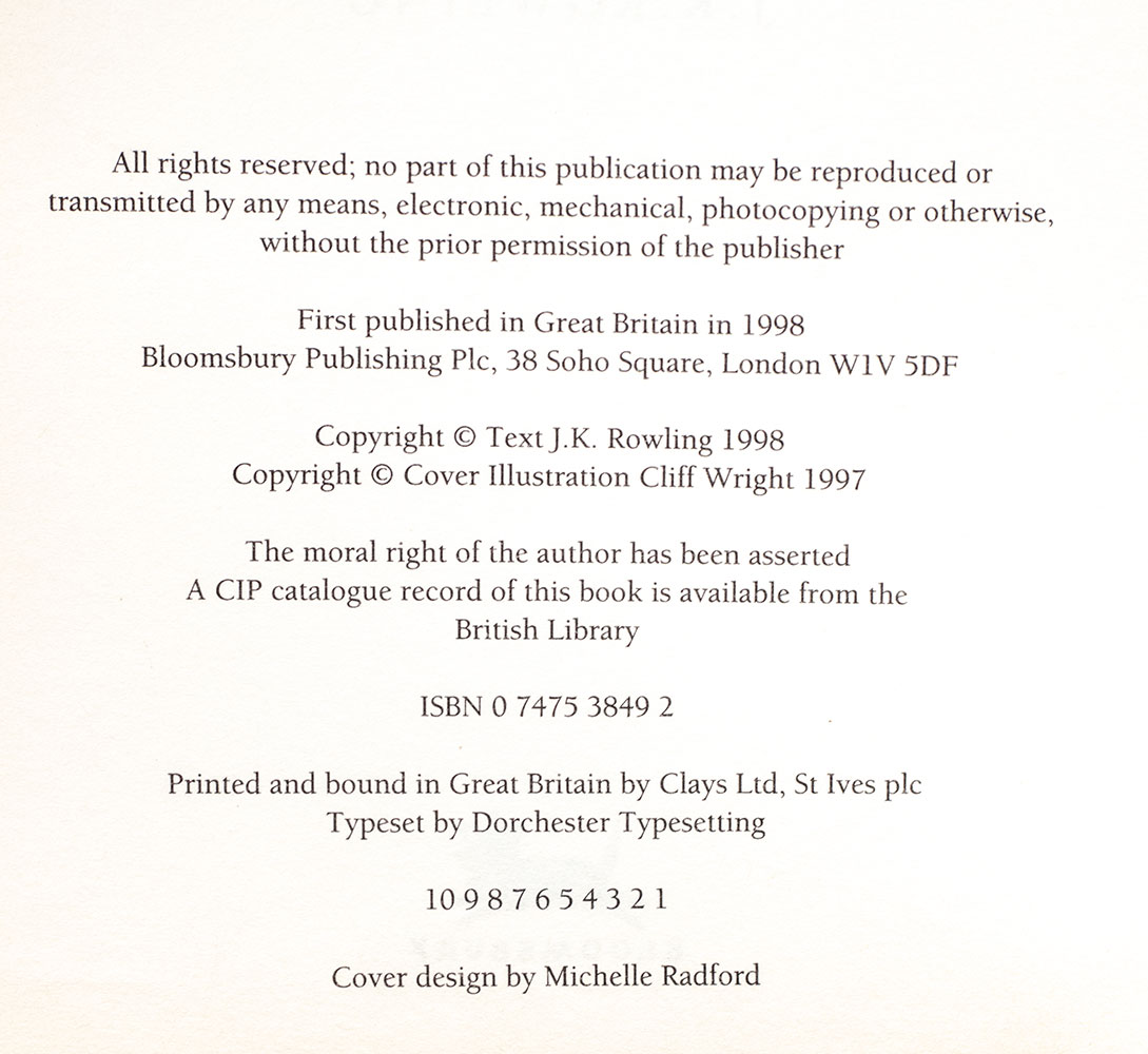 Harry Potter Series. Harry Potter and the Philosopher's Stone, Chamber of Secrets, Prisoner of Azkaban, Goblet of Fire, Order of the Phoenix, The Half-Blood Prince, and The Deathly Hallows.
