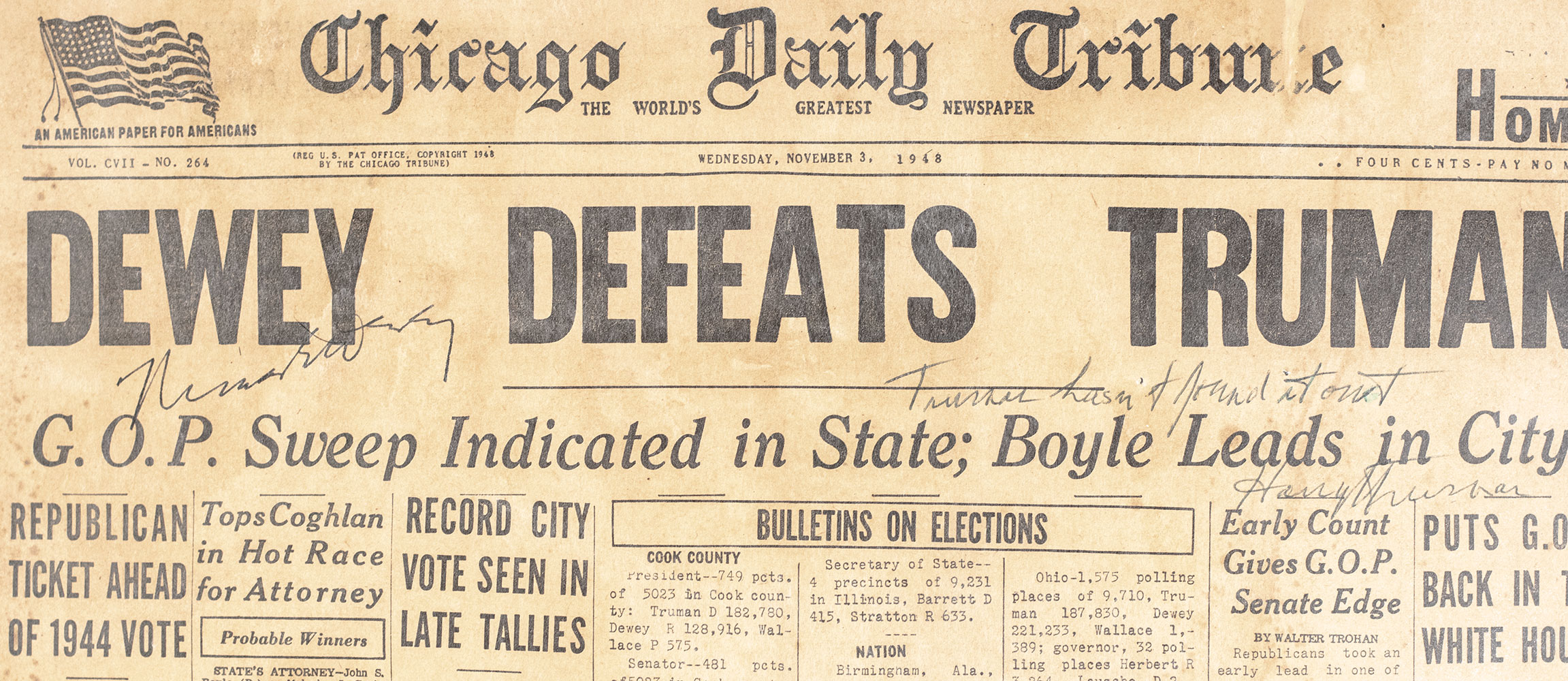 Dewey Defeats Truman Chicago Daily Tribune Newspaper.