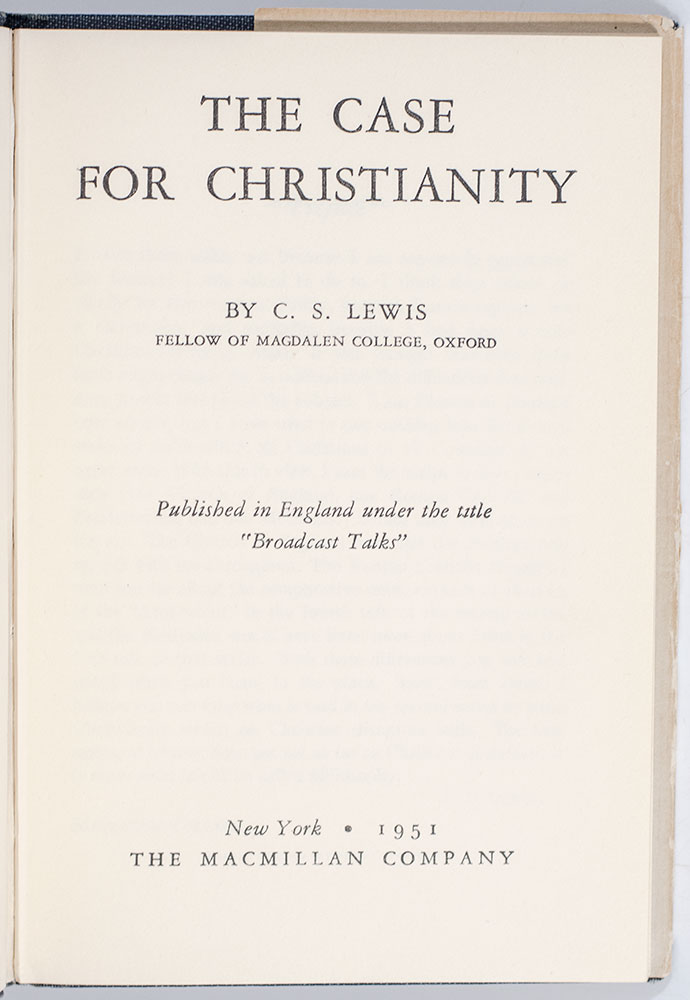 The Case For Christianity.