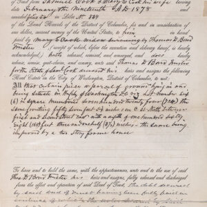 Rare 1885 Property Deed Signed by Famed Abolitionist Frederick Douglas as Recorder of Deeds for Washington, D.C.