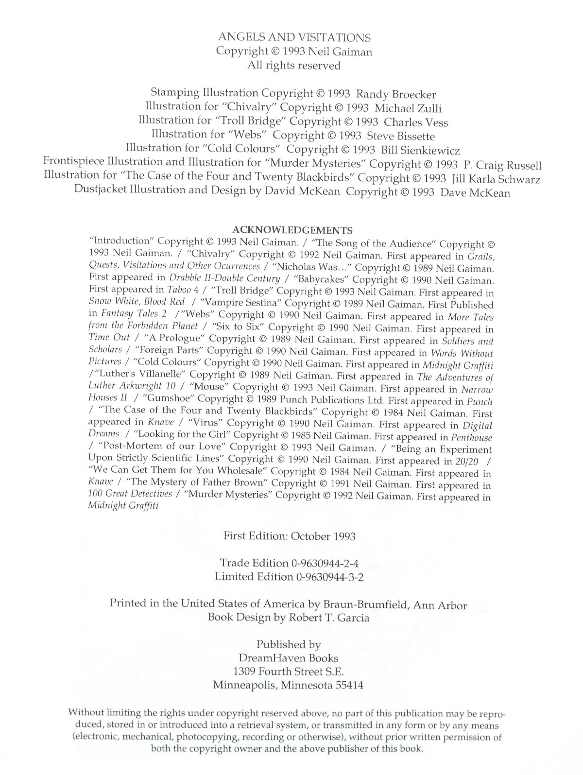 Angels and Visitations: A Miscellany.