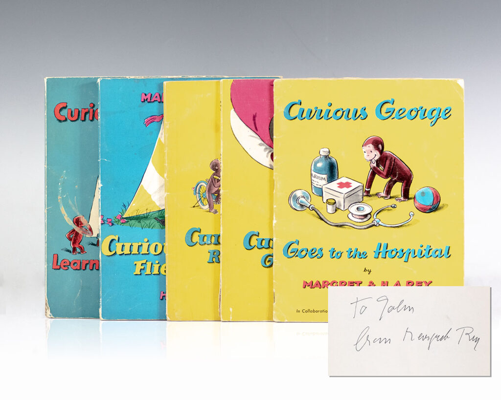Curious George Learns the Alphabet [and] Gets a Medal [and] Flies a Kite [and] Rides a Bike [and] Goes to the Hospital.