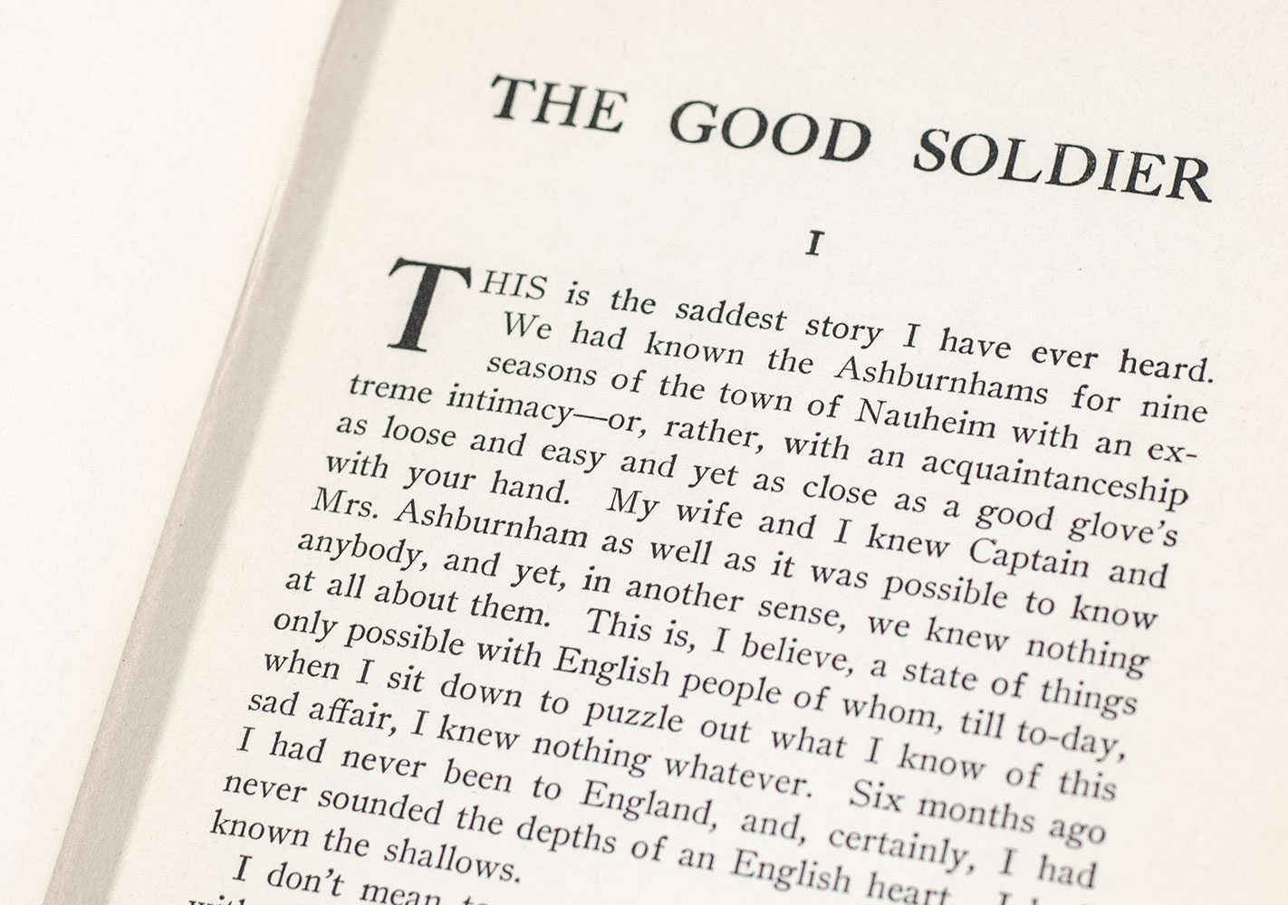 The Good Soldier. A Tale of Passion.
