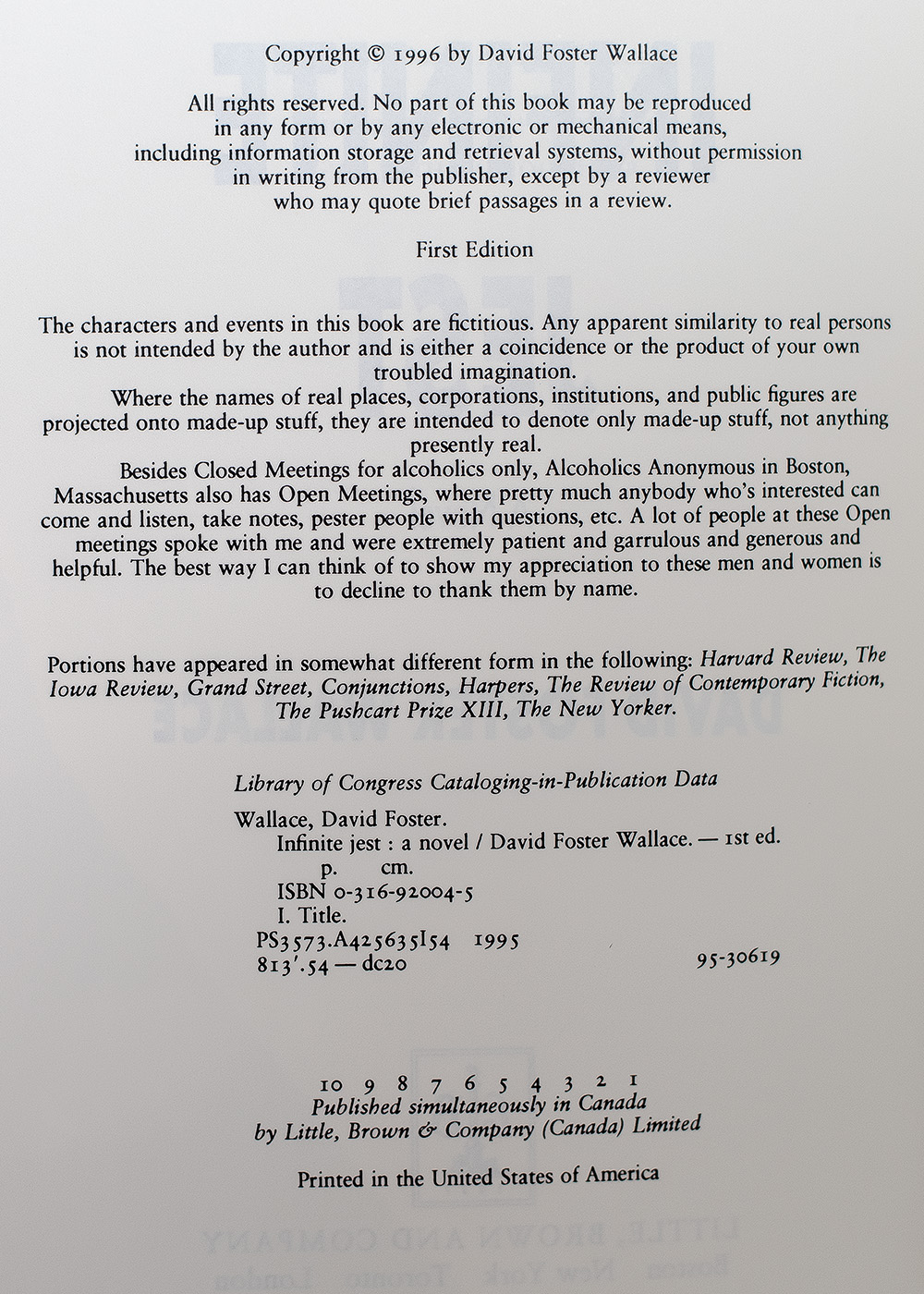 Infinite Jest: A Novel.