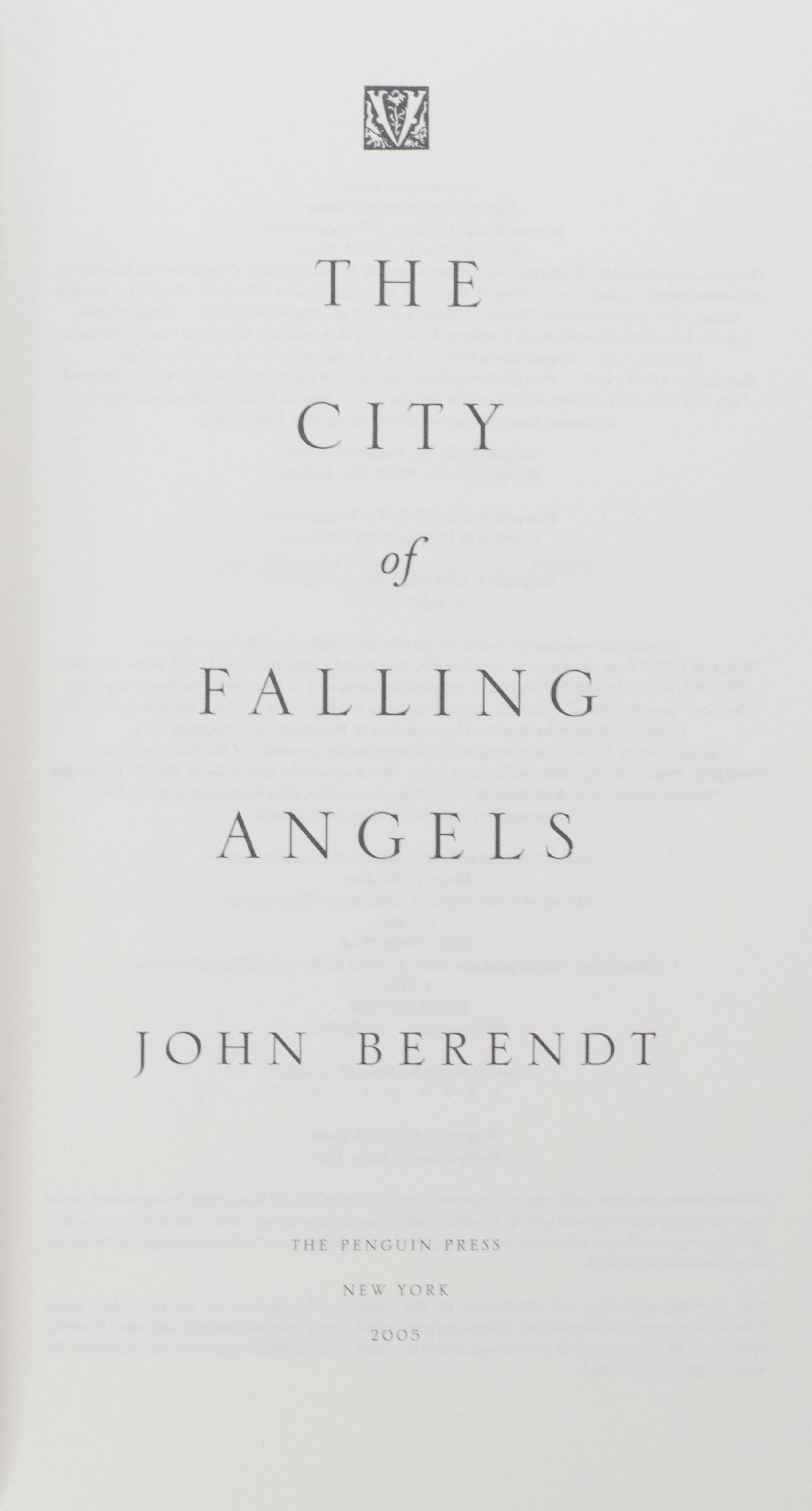 The City of Falling Angels.