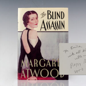First American edition of Margaret Atwood's The Blind Assassin; inscribed by her to Erica Jong