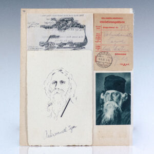 Rabindranath Tagore Signed Portrait.