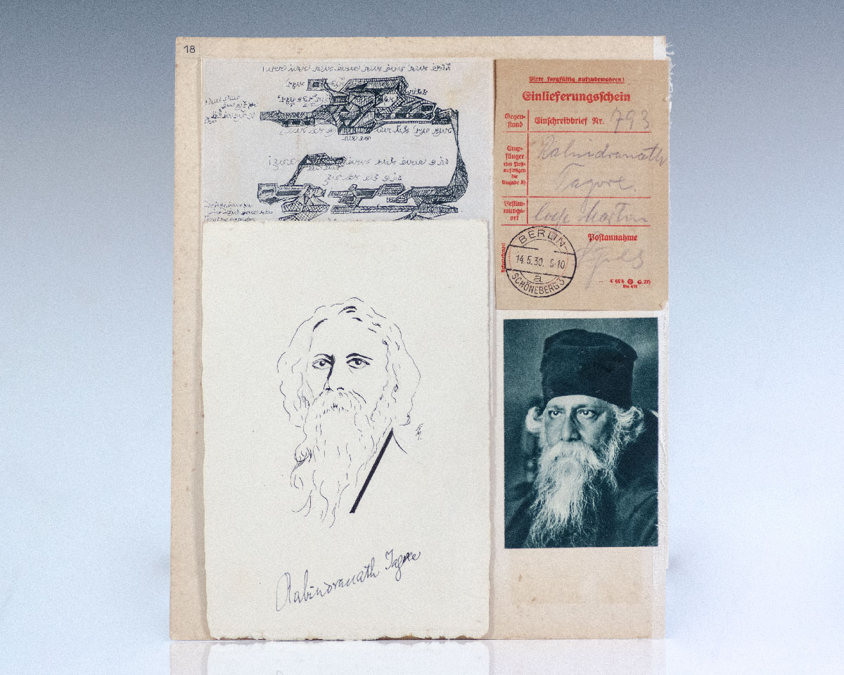 Rabindranath Tagore Signed Portrait.