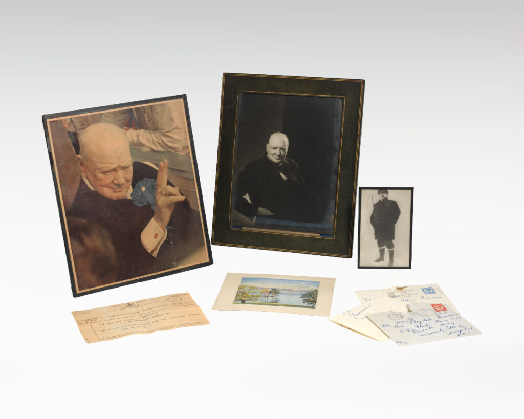 Winston S. Churchill Signed Photograph with Autographed Notes.