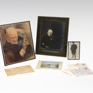 Winston S. Churchill Signed Photograph with Autographed Notes.