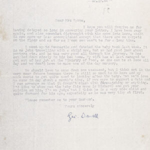 George Orwell Typed Letter Signed.
