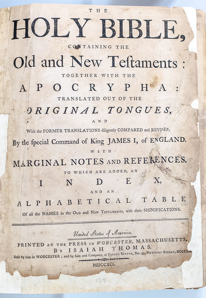 The Holy Bible, Containing the Old and New Testaments: Together with the Apocrypha: Translated out of the Original Tongues, with the Former Translations diligently Compared and Revised By the Special Command of King James I, of England.