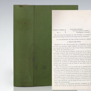General Orders of the War Department, Adjutant General's Office, Washington, January 2, 1863 to July 27, 1863. No. 1-235. [The Emancipation Proclamation].