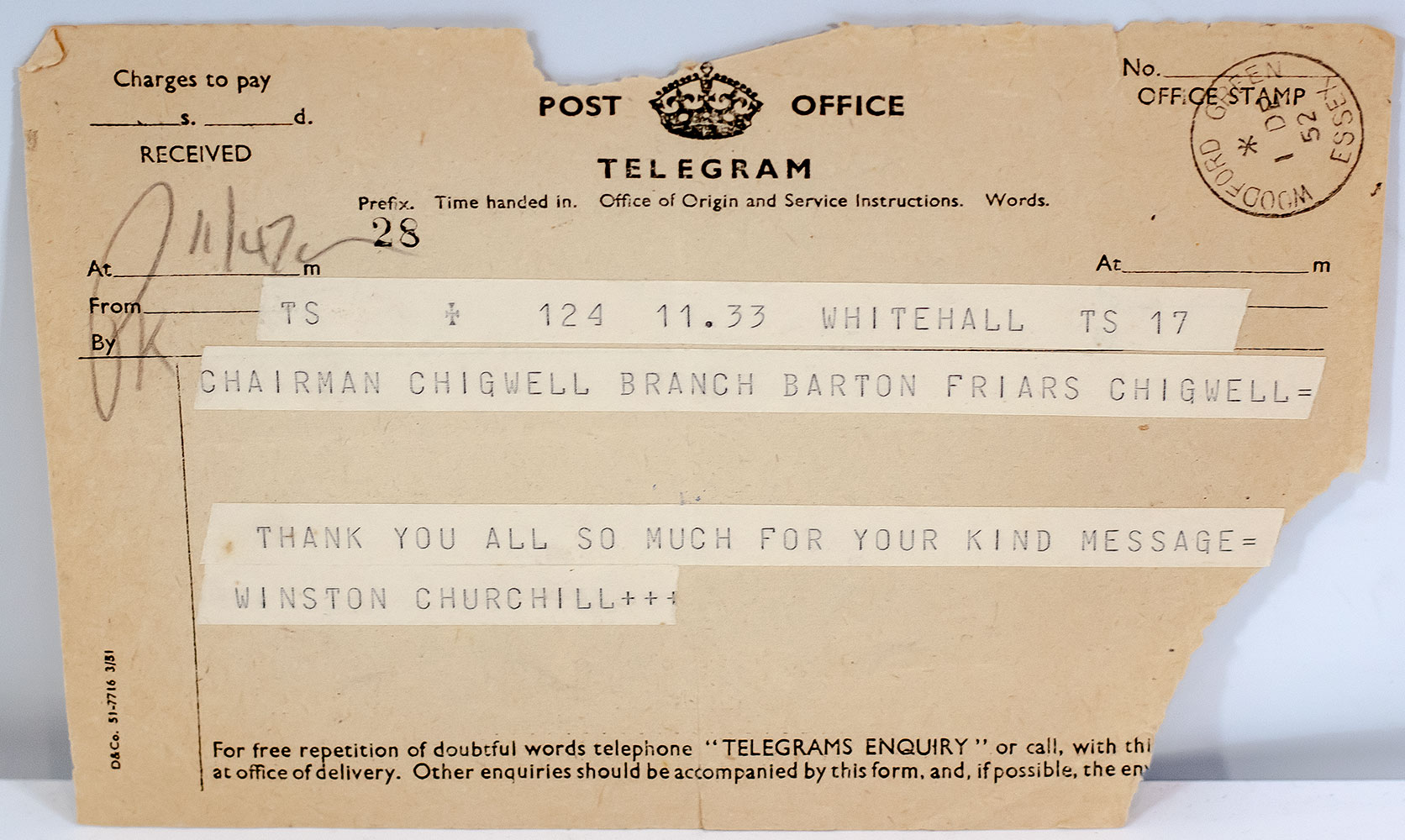 Winston and Clementine Churchill Signed Celebration Dinner in Honour Of Winston S. Churchill Program.