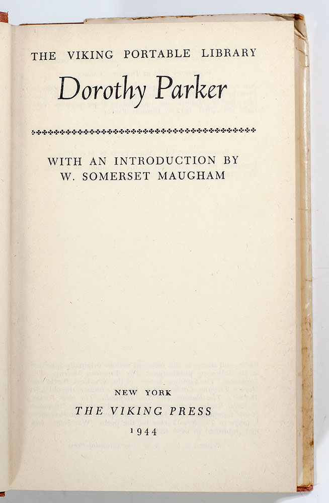 The Viking Portable Library: Dorothy Parker.