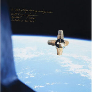 Walt Cunningham Apollo 7/S-IVB Rendezvous in Space Signed Photograph.