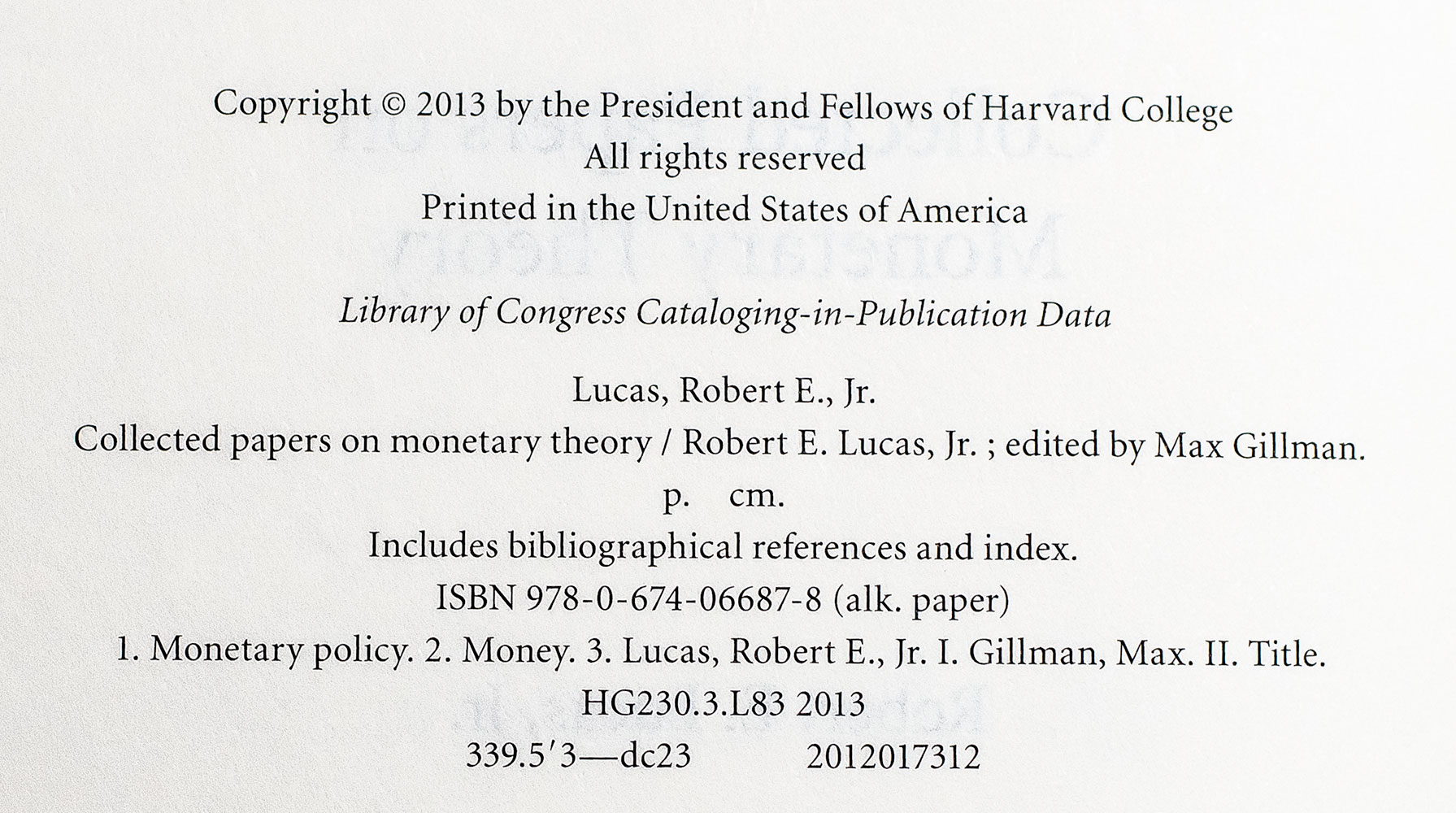 Collected Papers on Monetary Theory.