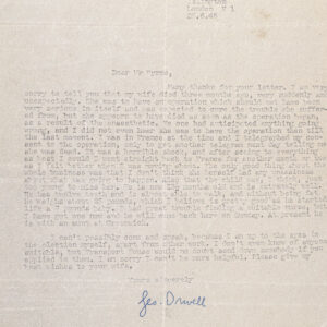 George Orwell Typed Letter Signed.