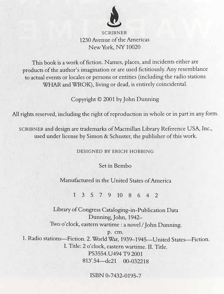 Two O'Clock, Eastern Wartime.